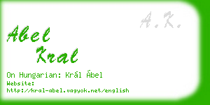 abel kral business card